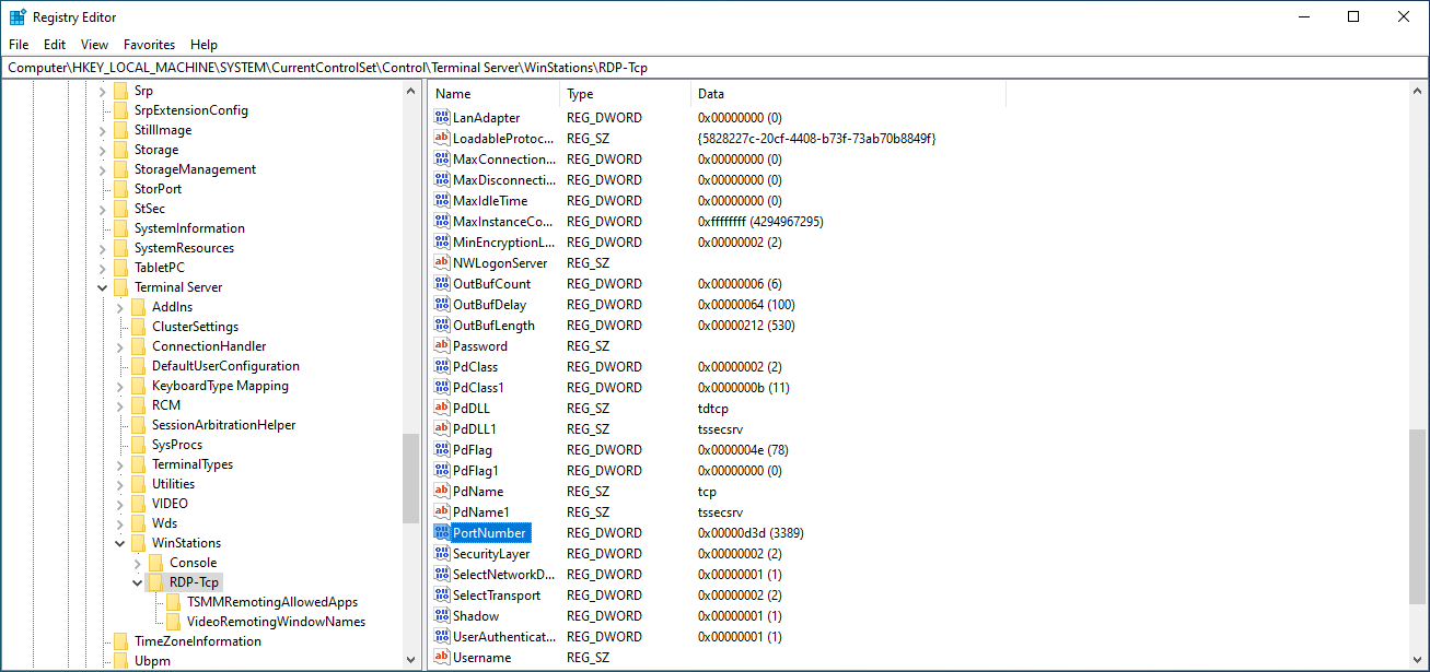 ms rdp port number