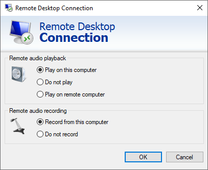 Remote Desktop Connection - Enable 'record from this computer'