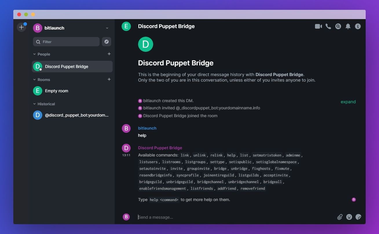 Discord Bridge  Element Knowledge