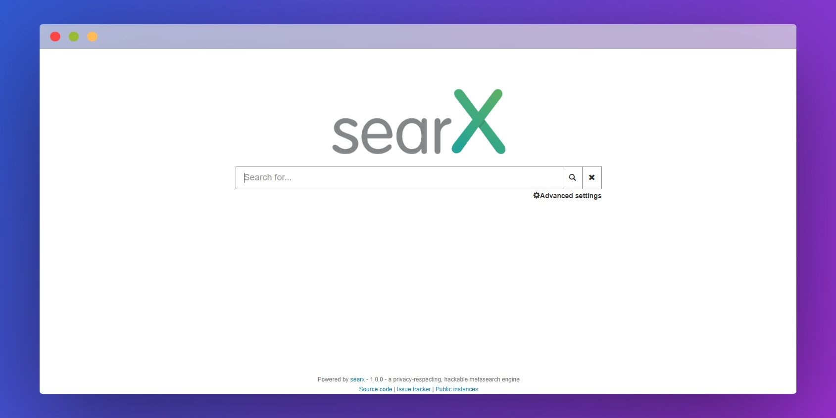 searx homepage