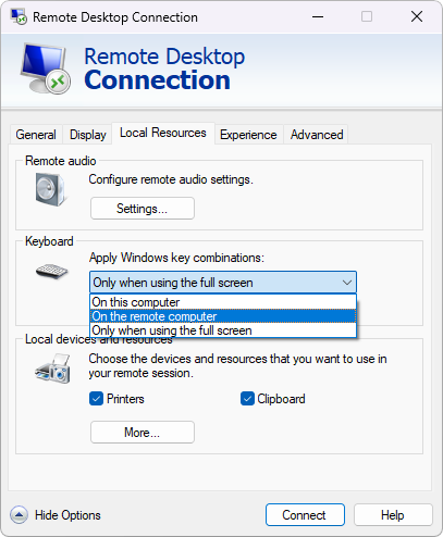 How to send Ctrl + Alt + Del in Windows RDP