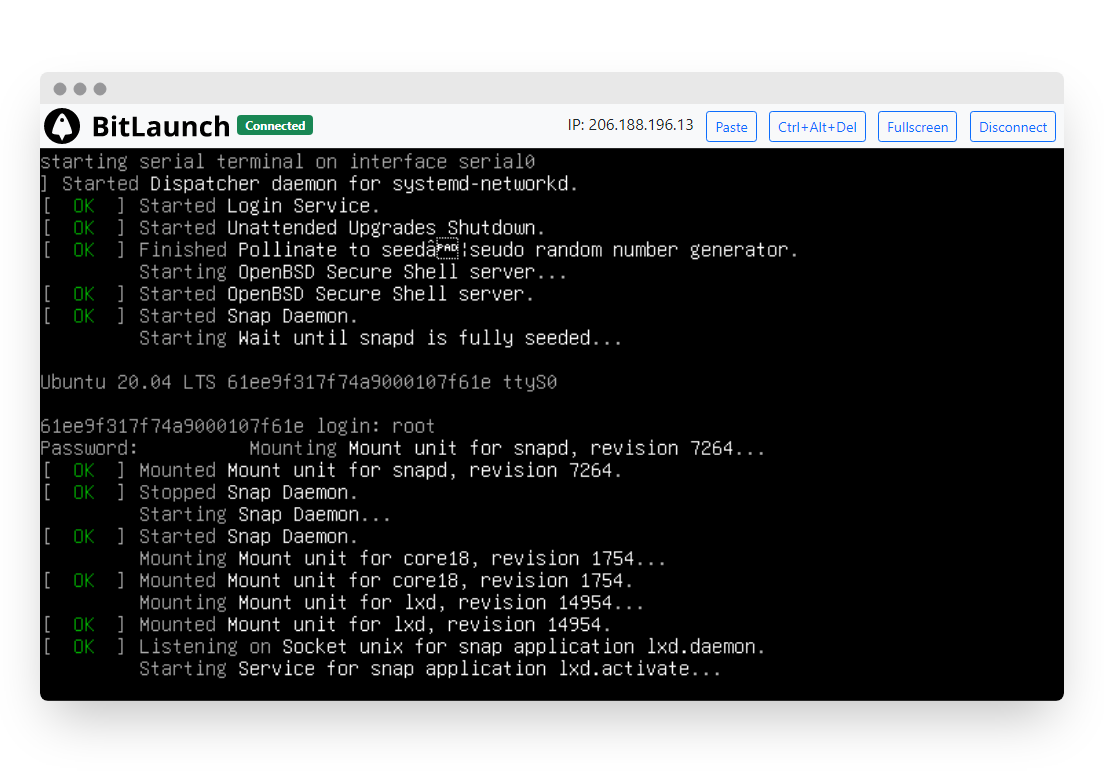 Access your VPS from your browser with BitLaunch Console