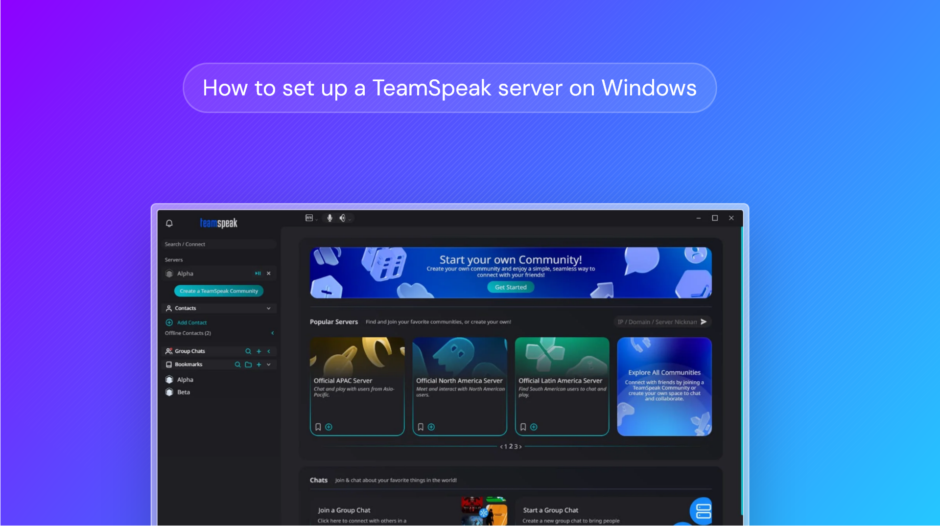 How to set up a TeamSpeak 3 or 6 Server on Windows