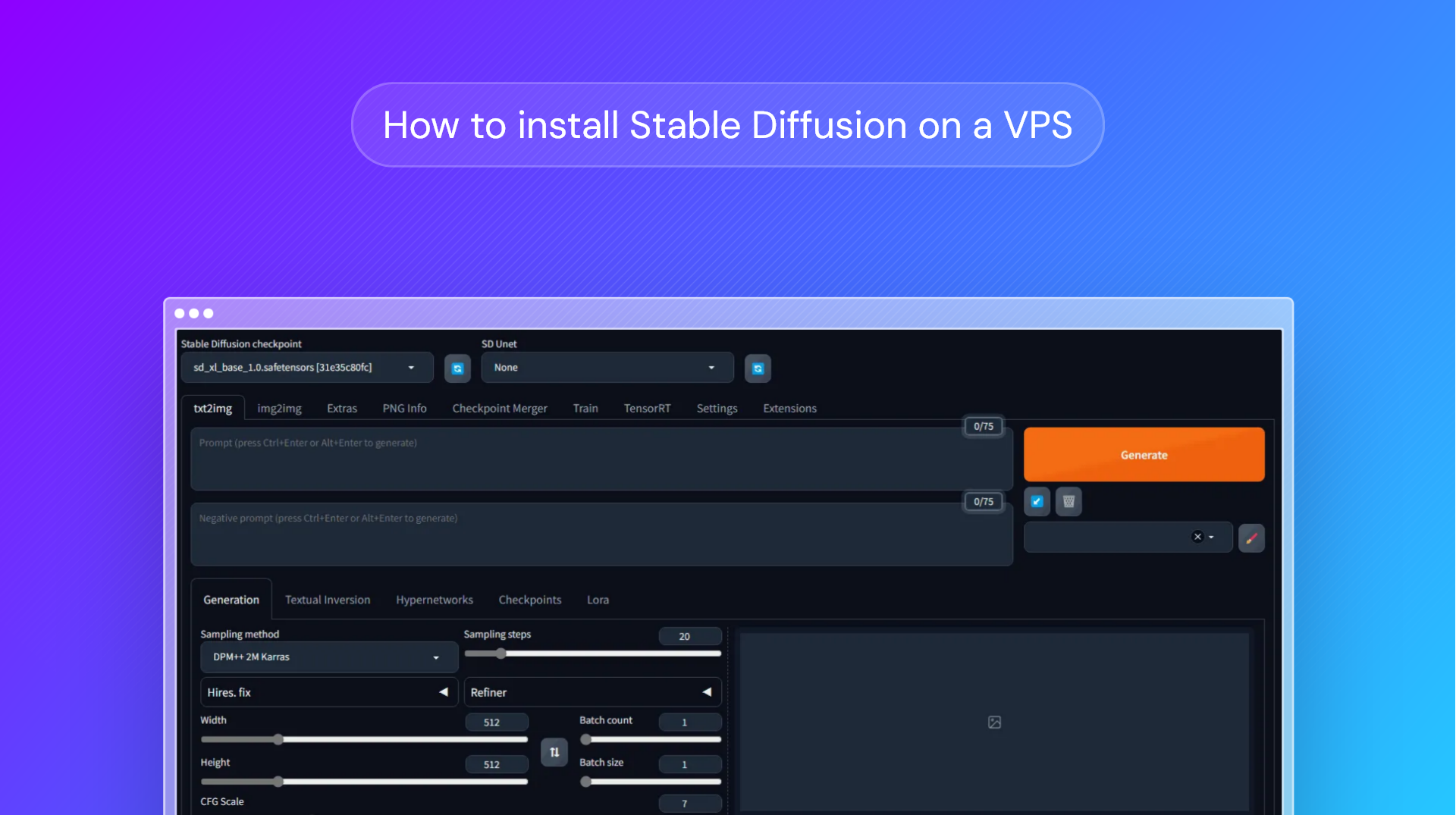 How to install Stable Diffusion on a GPU VPS