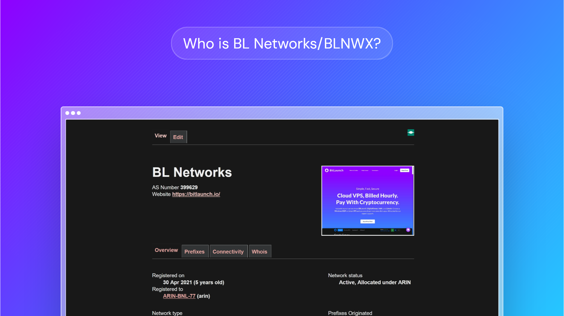 What is BL Networks/BLNWX?