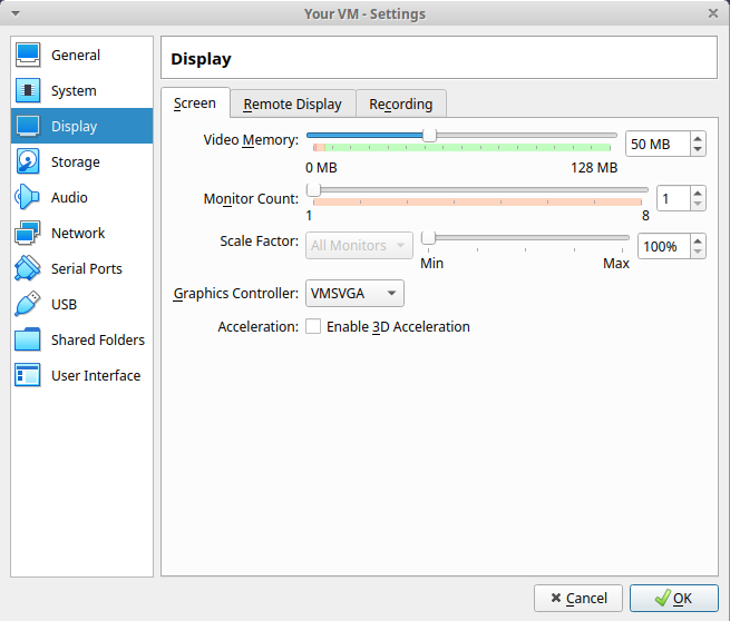 Virtualbox Output How to set up a VirtualBox server