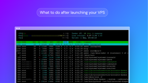 Steps to follow after launching your anonymous VPS